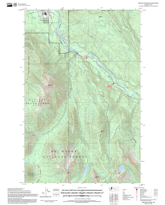 2025 Forest Service Topo Map of Helena Ridge Washington