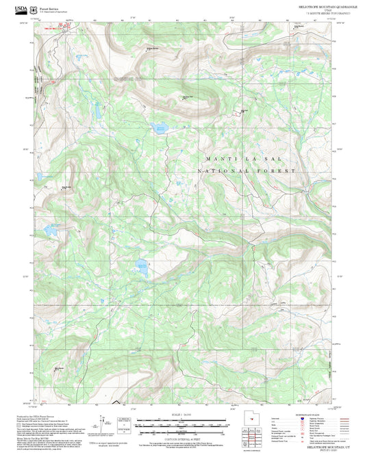 2025 Forest Service Topo Map of Heliotrope Mountain Utah
