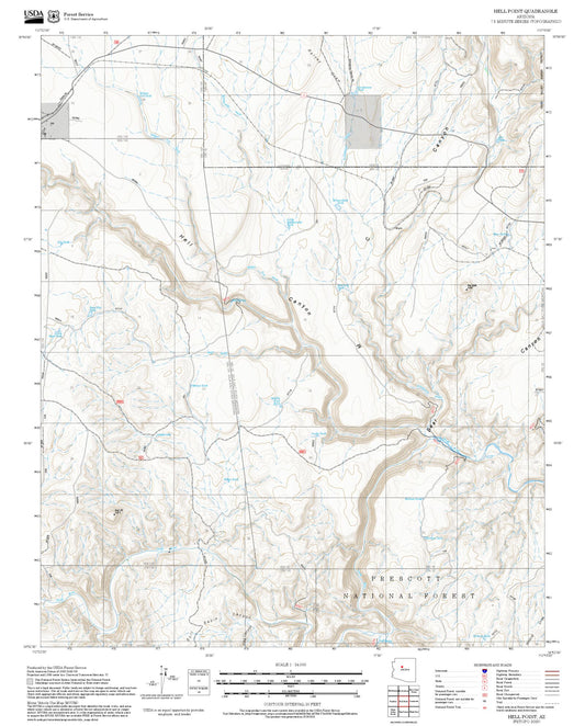 2025 Forest Service Topo Map of Hell Point Arizona