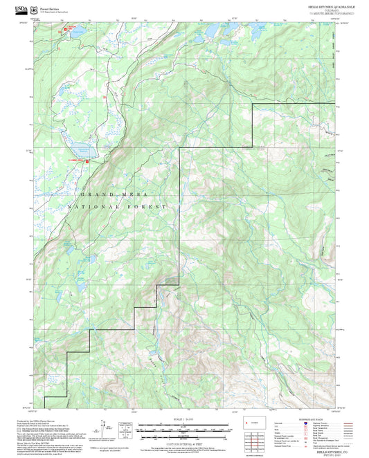 2025 Forest Service Topo Map of Hells Kitchen Colorado