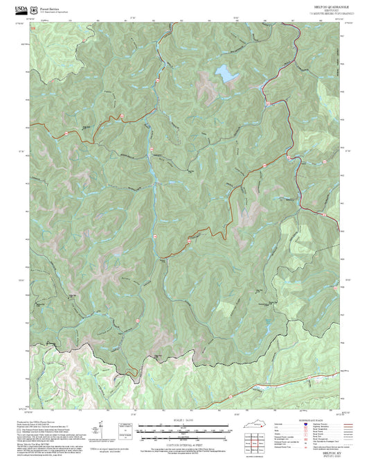 2025 Forest Service Topo Map of Helton Kentucky