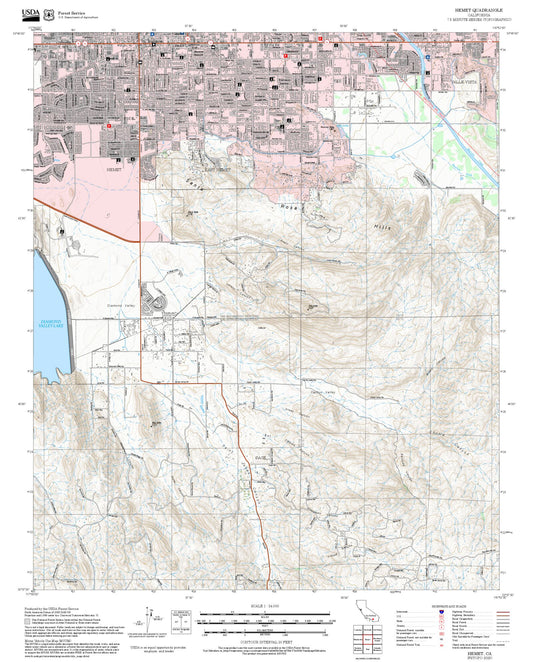 2025 Forest Service Topo Map of Hemet California