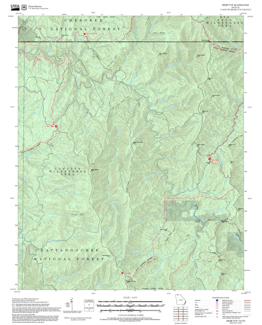 2025 Forest Service Topo Map of Hemp Top Georgia