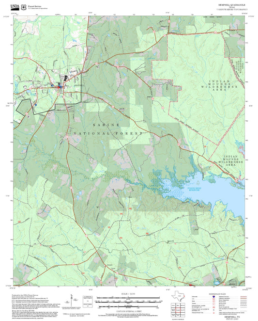 2025 Forest Service Topo Map of Hemphill Texas