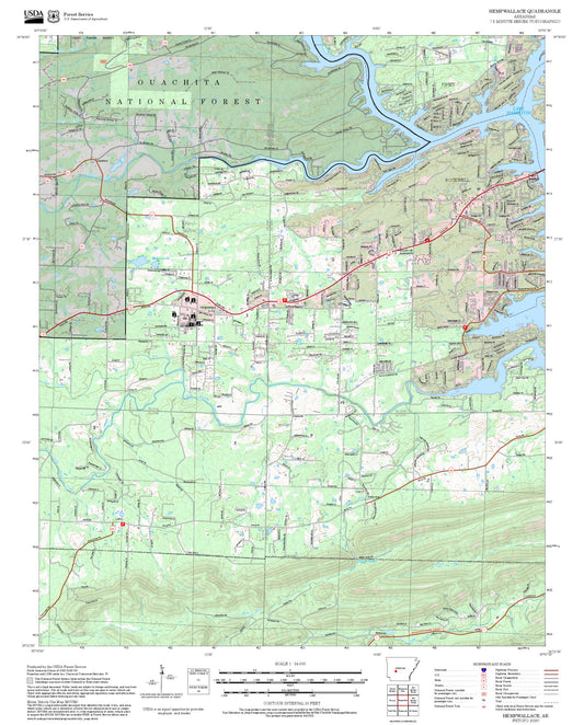 2025 Forest Service Topo Map of Hempwallace Arkansas