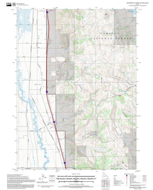 2025 Forest Service Topo Map of Henderson Creek Idaho
