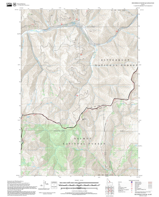 2025 Forest Service Topo Map of Henderson Ridge Idaho