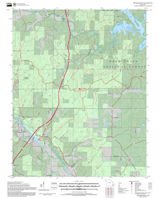 2025 Forest Service Topo Map of Hendrickson Missouri
