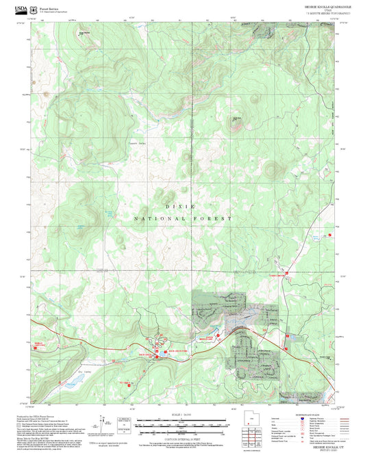 2025 Forest Service Topo Map of Henrie Knolls Utah