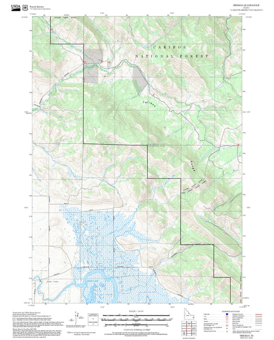 2025 Forest Service Topo Map of Herman Idaho