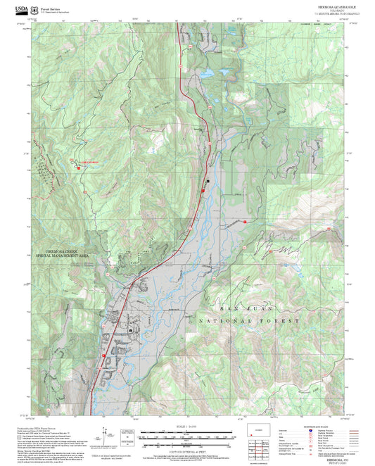 2025 Forest Service Topo Map of Hermosa Colorado