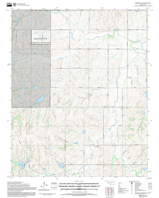 2025 Forest Service Topo Map of Herring Oklahoma