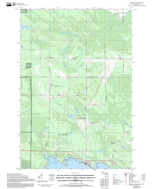 2025 Forest Service Topo Map of Hessel Michigan