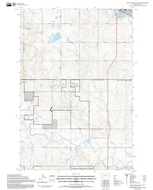 2025 Forest Service Topo Map of Hettinger South North Dakota