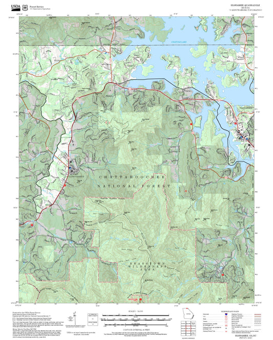 2025 Forest Service Topo Map of Hiawassee Georgia