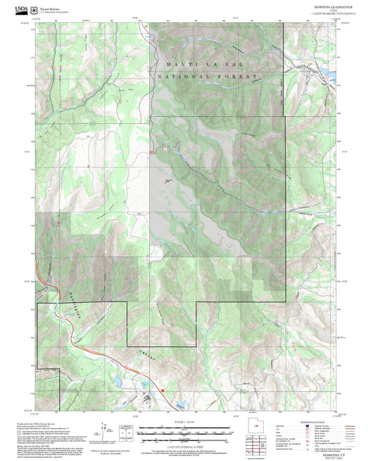 2025 Forest Service Topo Map of Hiawatha Utah