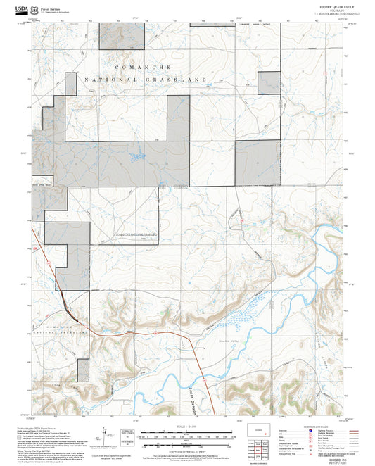 2025 Forest Service Topo Map of Higbee Colorado