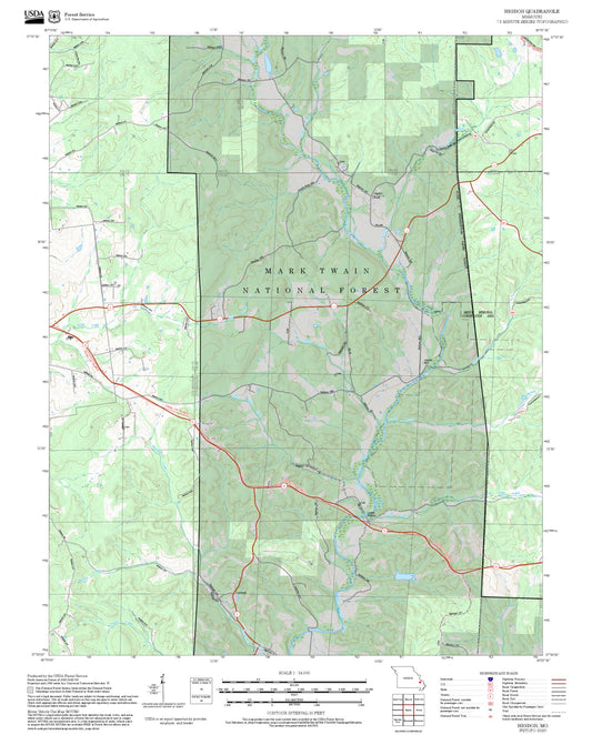 2025 Forest Service Topo Map of Higdon Missouri