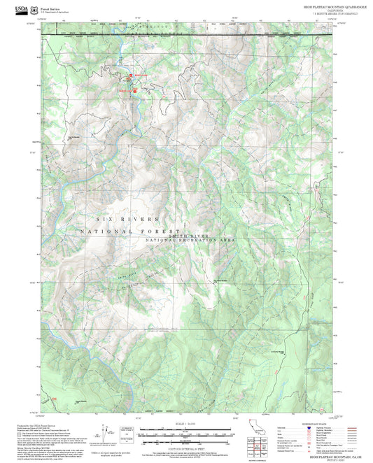 2025 Forest Service Topo Map of High Plateau Mountain California