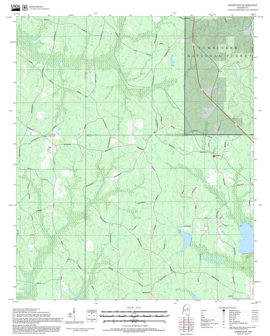 2025 Forest Service Topo Map of Highpoint Mississippi