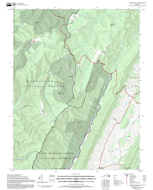 2025 Forest Service Topo Map of Hightown Virginia