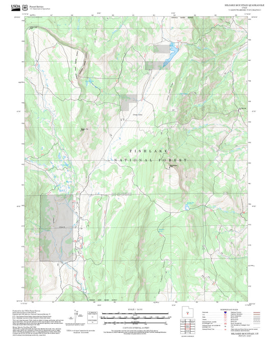 2025 Forest Service Topo Map of Hilgard Mountain Utah