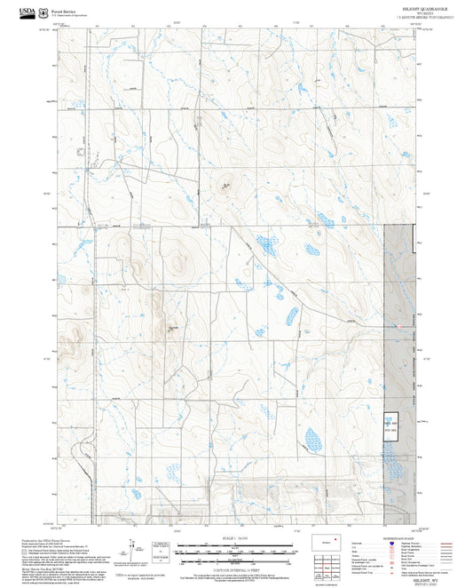 2025 Forest Service Topo Map of Hilight Wyoming