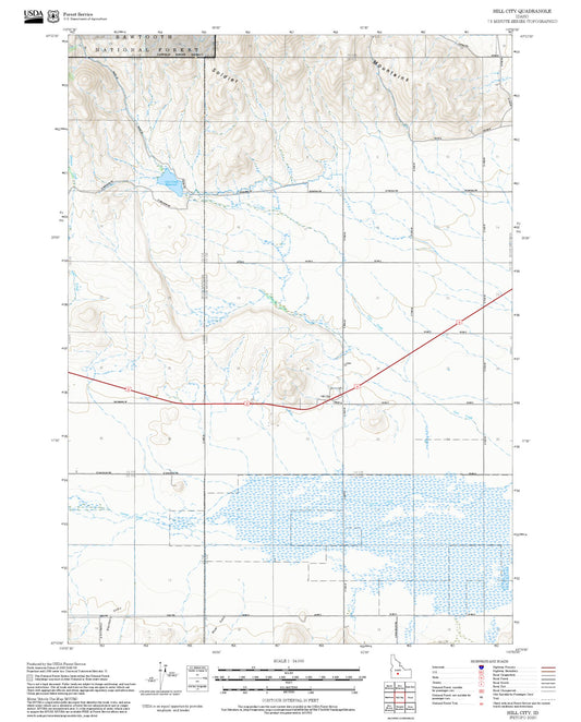 2025 Forest Service Topo Map of Hill City Idaho