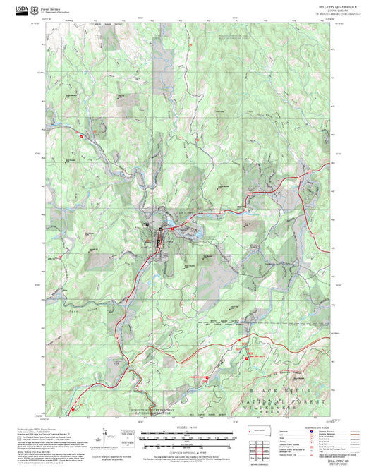 2025 Forest Service Topo Map of Hill City South Dakota