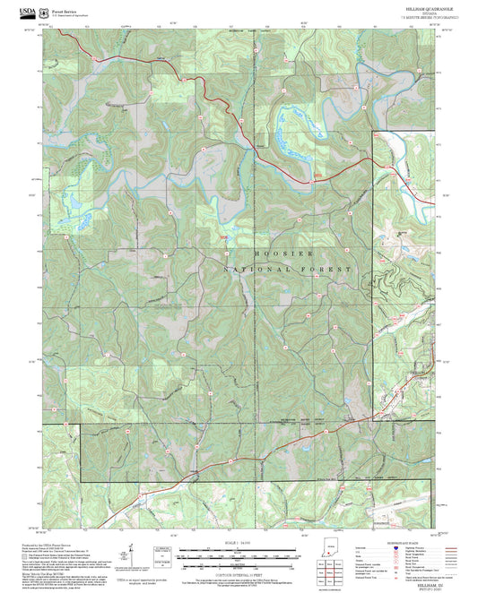 2025 Forest Service Topo Map of Hillham Indiana