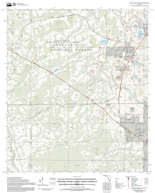 2025 Forest Service Topo Map of Hilliardville Florida
