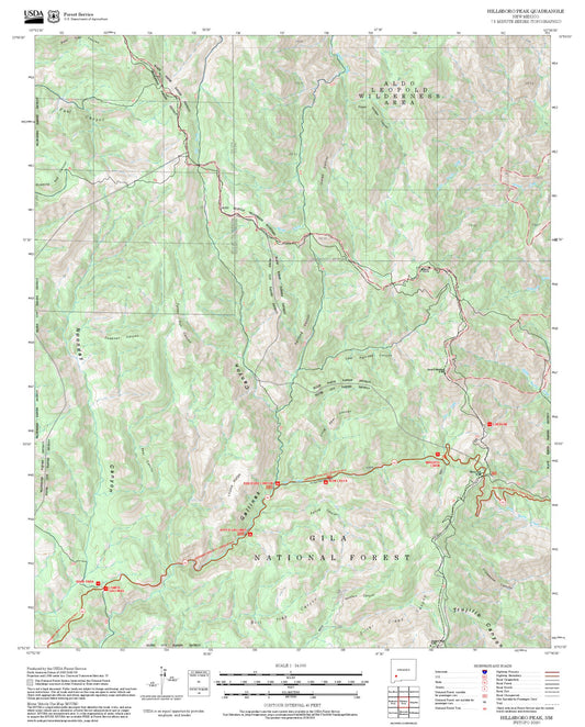2025 Forest Service Topo Map of Hillsboro Peak New Mexico