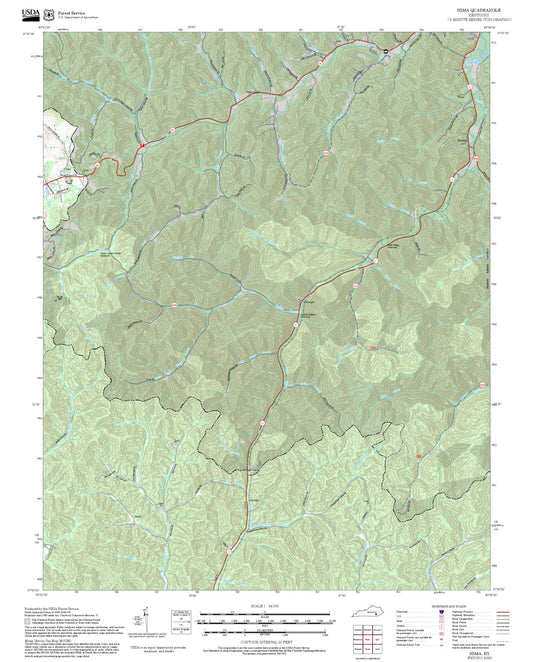 2025 Forest Service Topo Map of Hima Kentucky
