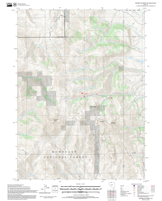 2025 Forest Service Topo Map of Hinkey Summit Nevada