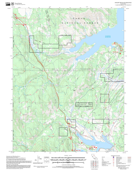 2025 Forest Service Topo Map of Hobart Mills California