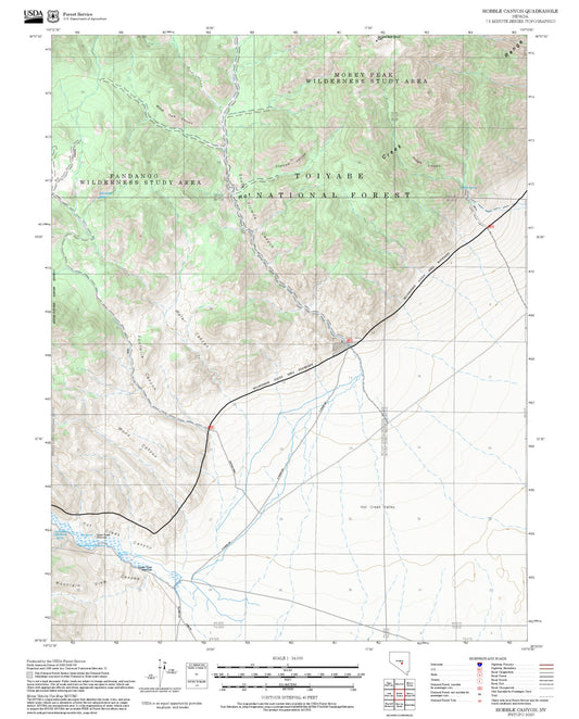 2025 Forest Service Topo Map of Hobble Canyon Nevada