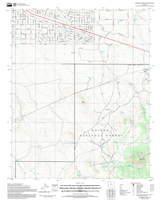 2025 Forest Service Topo Map of Hobble Tank Arizona