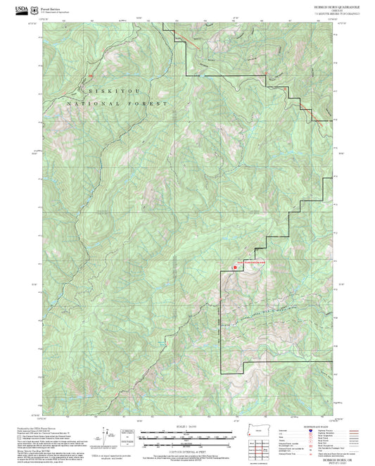 2025 Forest Service Topo Map of Hobson Horn Oregon