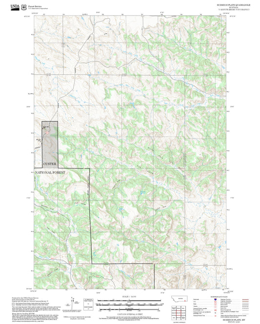 2025 Forest Service Topo Map of Hodsdon Flats Montana