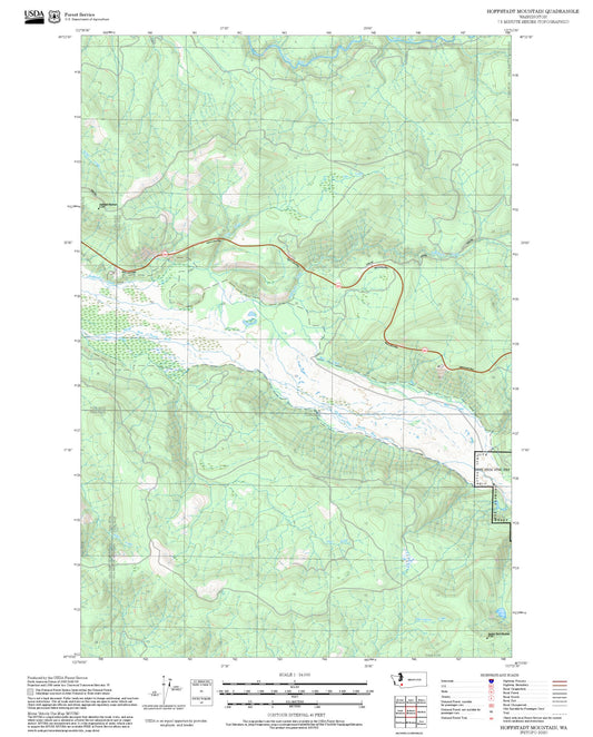 2025 Forest Service Topo Map of Hoffstadt Mountain Washington