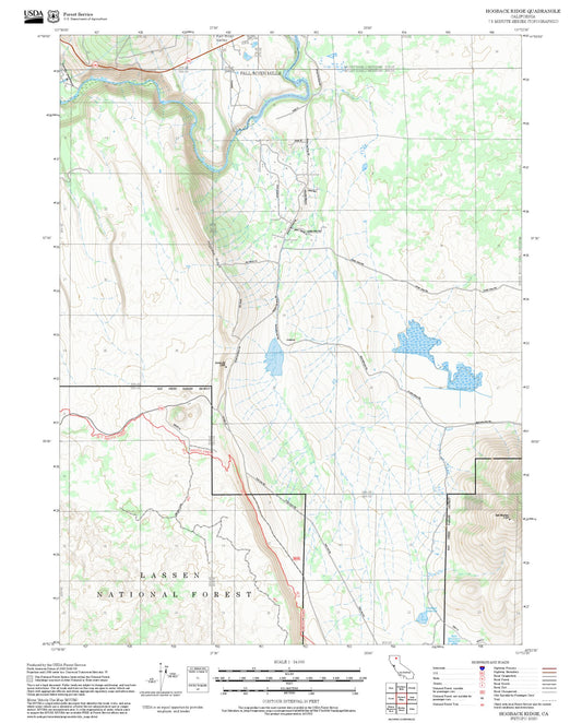 2025 Forest Service Topo Map of Hogback Ridge California