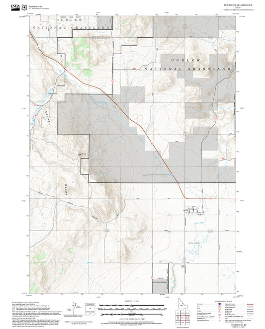 2025 Forest Service Topo Map of Holbrook Idaho