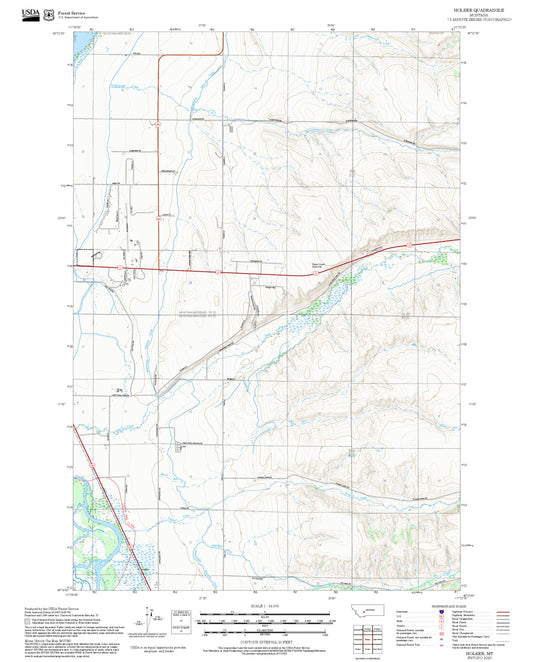2025 Forest Service Topo Map of Holker Montana