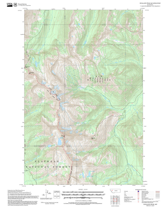 2025 Forest Service Topo Map of Holland Peak Montana