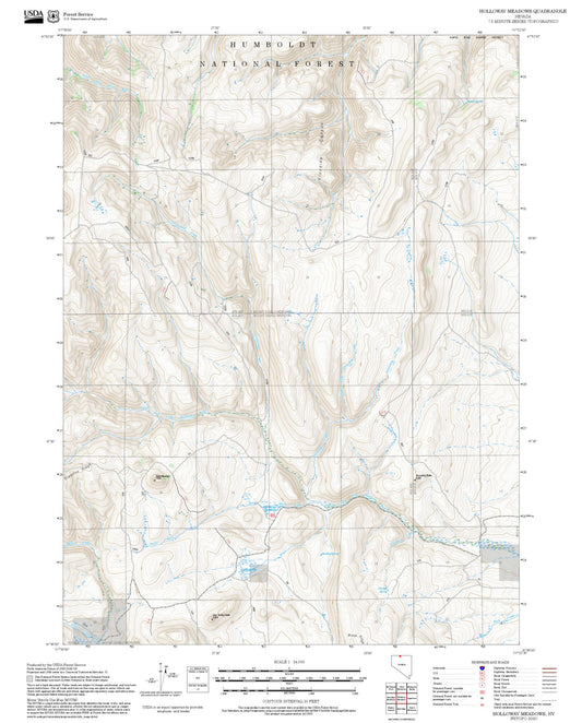 2025 Forest Service Topo Map of Holloway Meadows Nevada