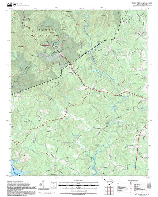 2025 Forest Service Topo Map of Holly Springs South Carolina