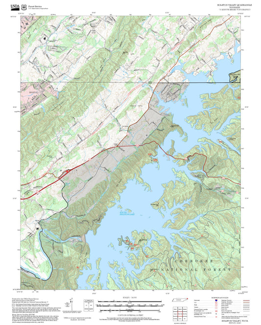 2025 Forest Service Topo Map of Holston Valley Tennessee