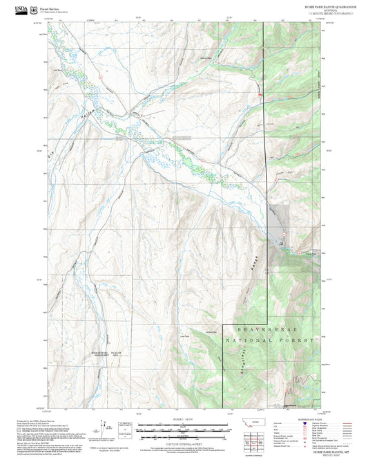 2025 Forest Service Topo Map of Home Park Ranch Montana