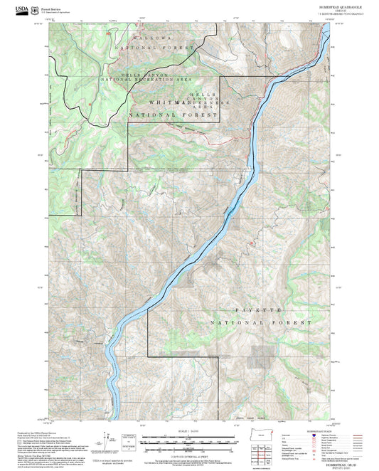 2025 Forest Service Topo Map of Homestead Oregon
