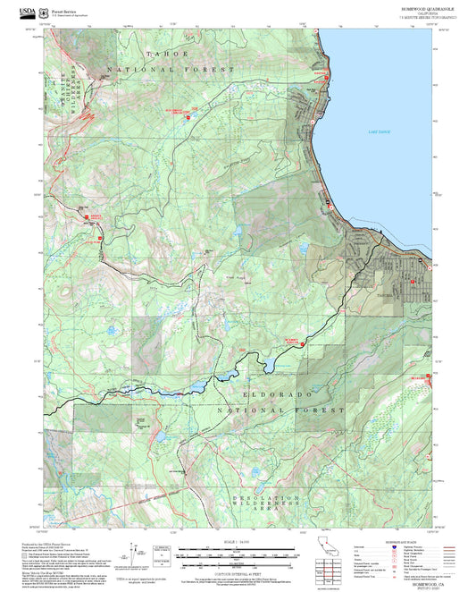 2025 Forest Service Topo Map of Homewood California